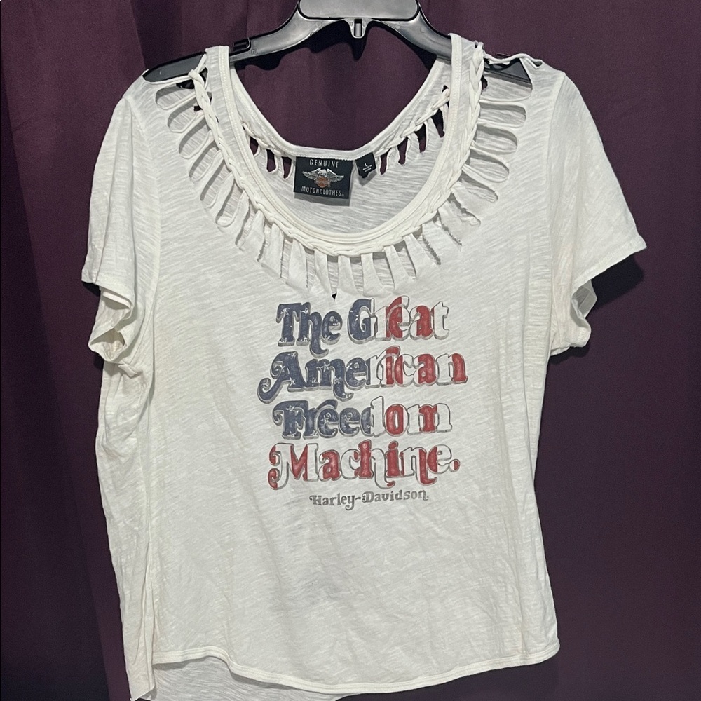 Harley-Davidson Cream Cut-Out Tee
